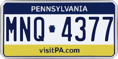 PA license plate MNQ4377