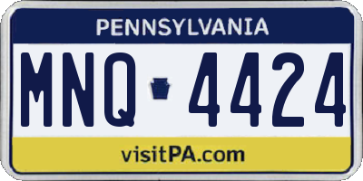 PA license plate MNQ4424
