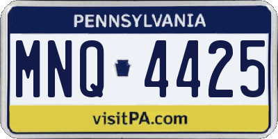 PA license plate MNQ4425