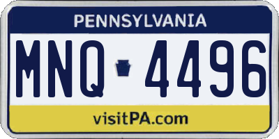PA license plate MNQ4496