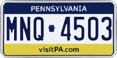 PA license plate MNQ4503