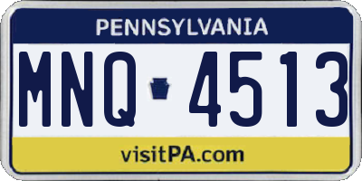 PA license plate MNQ4513