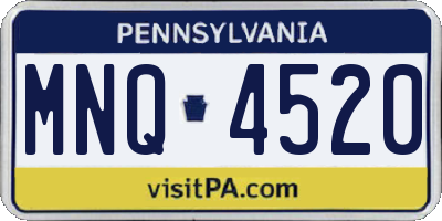 PA license plate MNQ4520