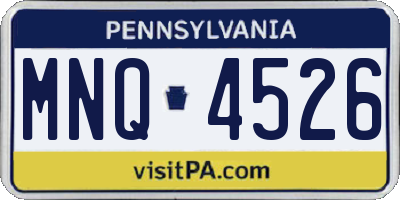 PA license plate MNQ4526