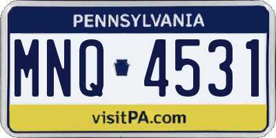 PA license plate MNQ4531