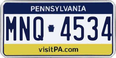 PA license plate MNQ4534
