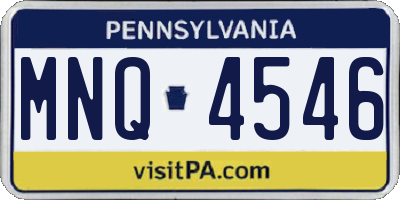 PA license plate MNQ4546