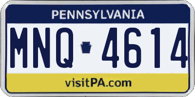 PA license plate MNQ4614