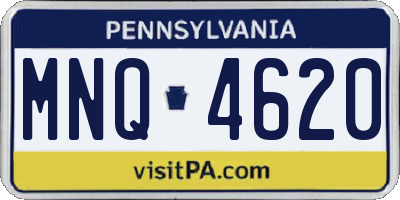 PA license plate MNQ4620