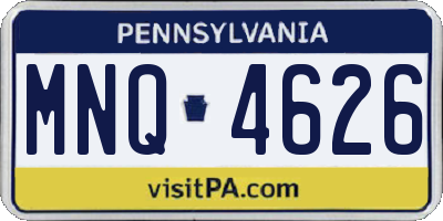 PA license plate MNQ4626