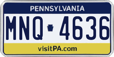 PA license plate MNQ4636