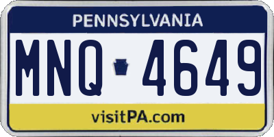PA license plate MNQ4649