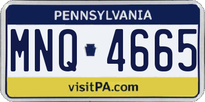 PA license plate MNQ4665