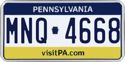 PA license plate MNQ4668