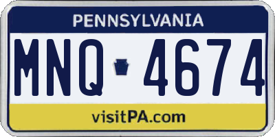 PA license plate MNQ4674
