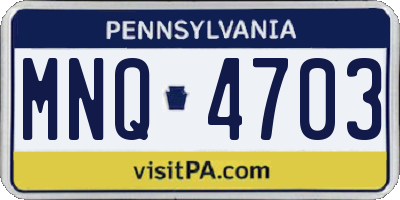 PA license plate MNQ4703