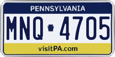 PA license plate MNQ4705
