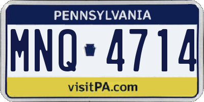 PA license plate MNQ4714