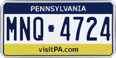 PA license plate MNQ4724