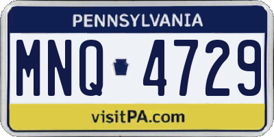 PA license plate MNQ4729