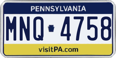 PA license plate MNQ4758