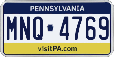 PA license plate MNQ4769