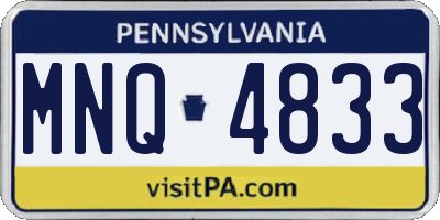 PA license plate MNQ4833