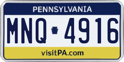 PA license plate MNQ4916