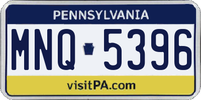 PA license plate MNQ5396