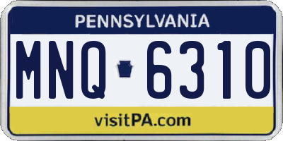 PA license plate MNQ6310