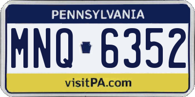 PA license plate MNQ6352