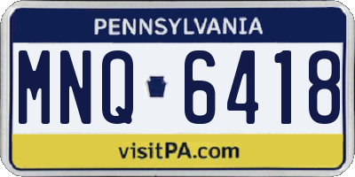 PA license plate MNQ6418