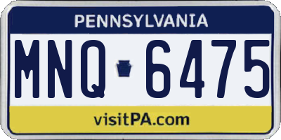 PA license plate MNQ6475