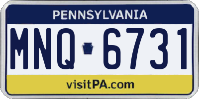 PA license plate MNQ6731