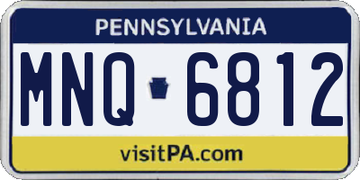 PA license plate MNQ6812