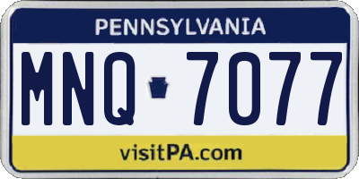 PA license plate MNQ7077