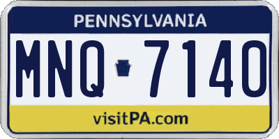 PA license plate MNQ7140