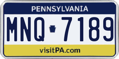 PA license plate MNQ7189