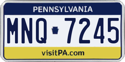 PA license plate MNQ7245