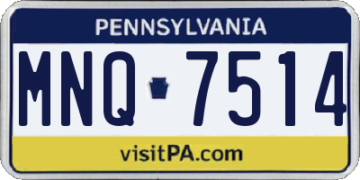 PA license plate MNQ7514