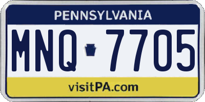 PA license plate MNQ7705