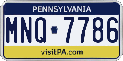 PA license plate MNQ7786