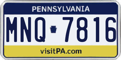 PA license plate MNQ7816