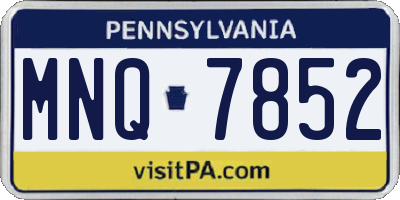 PA license plate MNQ7852