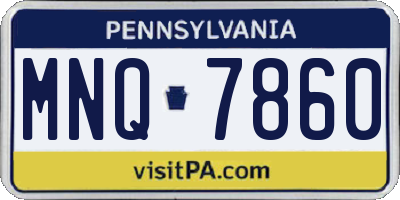 PA license plate MNQ7860