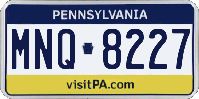 PA license plate MNQ8227