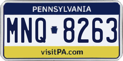 PA license plate MNQ8263