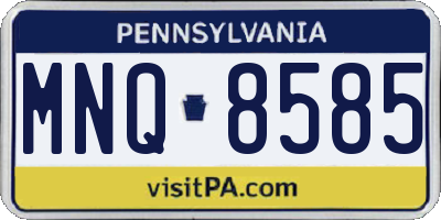 PA license plate MNQ8585