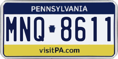 PA license plate MNQ8611