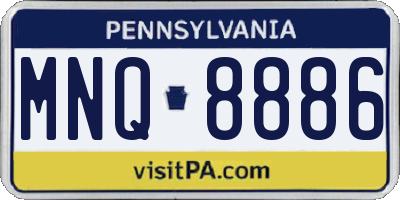 PA license plate MNQ8886